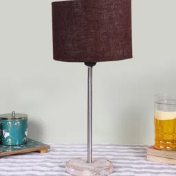 Devansh Brown Wooden & Cotton Cylinder Table Lamps-picture-12