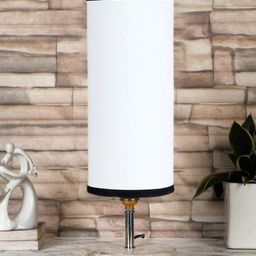Devansh White Cylindrical Wood Table Lamp-picture-25