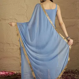 House of Pataudi Women Woven Design Kurta with Trousers & Dupatta image 4