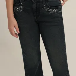 Vero Moda Girls Bootcut Mid-Rise Light Fade Stretchable Jeans image 3