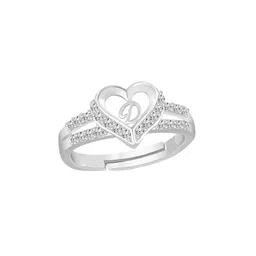 Lila Silver Plated Cubic Zirconia Stone Studded Finger Ring-picture-39