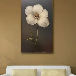 nestroots Brown & White Flower Printed Canvas Wall Art-image-73