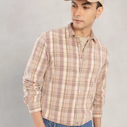 Nautica Pure Cotton Slim Fit Corduroy Checked Casual Shirt-picture-35