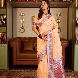 Dori Woven Design Printed ZariBanarasi Saree-picture-15