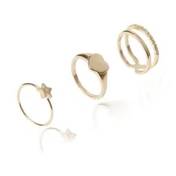 TheVineGirl Set Of 8 Gold-Plated Stone-Studded Finger Rings image 4