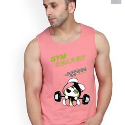 SLOWLORIS Pack Of 2 Printed Scoop Neck Sleeveless Cotton Gym Vests-picture-36
