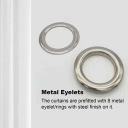 Aura Set of 2 White Linen Solid Sheer Door Curtain image 2