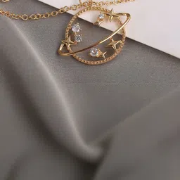 Zaphariq Gold-Plated American Diamond Beaded Minimal Necklace-picture-21