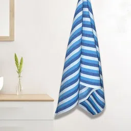 Myntra Elegant Homes Blue & White Striped Lightweight Cotton 150 GSM Bath Towels-image-42