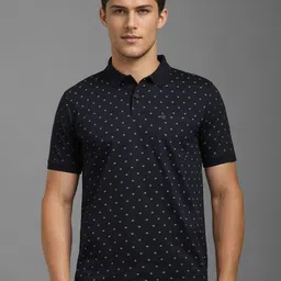 Louis Philippe Men Polka Dots Printed Polo Collar Cotton T-shirt-picture-31