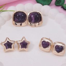 I Jewels Set Of 3 Packs Artificial Stones Studded Star Shaped Studs-picture-23