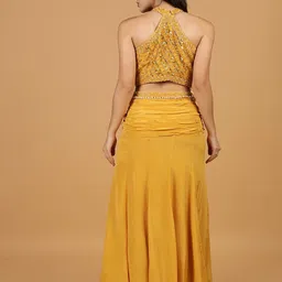 MILU MADAN Embroidered Sequnnied Skirt With Bulouse & Dupatta image 4