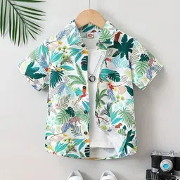 M J Fashion Unisex Kids Relaxed Floral Printed Casual Shirt-picture-20