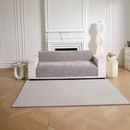 HOMETHREADS Grey & Grey Solid Sofa Cover-picture-19