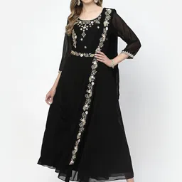 TS LIFESTYLE Women Floral Embroidered A-Line Maxi Dress-picture-27