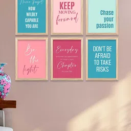 WALLLANE Brown & Multicoloured 6 and more Pieces Wood Abstract Wall Paintings image 5