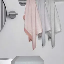 Myntra Elegant Homes Pink & Grey 5 Striped Cotton 150 GSM Bath Towel-picture-31