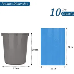 HOMESTIC Grey Dustbin & 2 Garbage Bag 10 L image 3