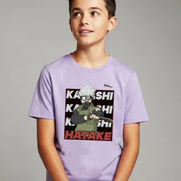 london streets LONDON STREET Boys Lavender Half Sleeve Round Neck Graphic Printed T-Shirt-picture-35