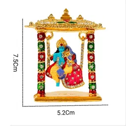 Kulin Multicoloured Radha Krishna Jhula Idol Showpiece image 5