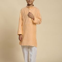 Pro-Ethic STYLE DEVELOPER Boys Ethnic Motifs Printed Pure Cotton Kurta with Pyjama-picture-15
