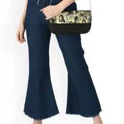 NEUNK Women Comfort Flared Mid-Rise Light Fade Stretchable Jeans-picture-26