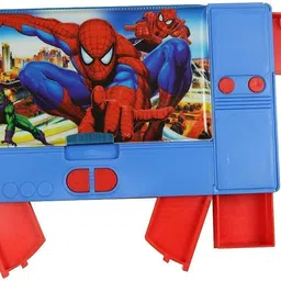 maavaishno Spiderman Jumbo Pencil Box/Laptop Pencil Case For Boys & Kids Avenger Theme Big Size Cartoon Print Geometry Box With Multi Compartment Art Plastic Pencil Box-picture-27