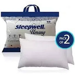 Sleepwell White Set of 2 Fibre Filled Cotton Sleep Pillow-picture-29