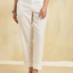 Fabindia Women Cotton Slip On Ethnic Trousers-image-70