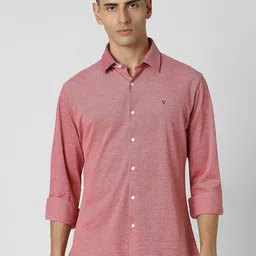 Van Heusen Sport Men Spread Collar Solid Cotton Slim Fit Casual Shirt image 1