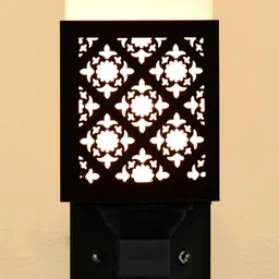 Gojeeva Black Wood Square Wall Lamps image 5