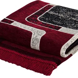 zesture Maroon, Black Chenille Area Rug image 2