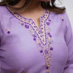 ZIMI LIFESTYLE Embroidered Regular Thread Work Kurta with Trousers & With Dupatta image 5