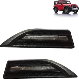 aksmit Car Side Fender Light with 3 Colour Led Indicator Light (Carbon Black) For Thar Car Dash Indicator Lamp-picture-16