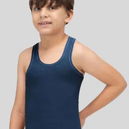 AMUL COMFY Boys 5Pcs Assorted Cotton Basic Vest image 2