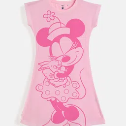 YK Disney Girls Minnie Mouse Printed Round Neck A-Line Dress-picture-22