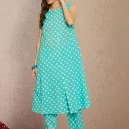 Indo Era Women Printed Regular Pure Cotton Kurta with Trousers-picture-14