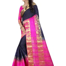 SAARAH Blue Art Silk Kanjeevaram Sarees image 2