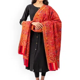 Naureen Floral Woven Design Pashmina Woollen Shawl-picture-32