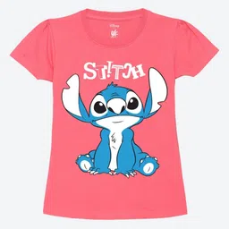 YK Disney Girls Graphic Printed Round Neck Pure Cotton T-Shirt-image-50