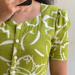 sagraphics Women A-line Green Midi/Calf Length Dress image 3