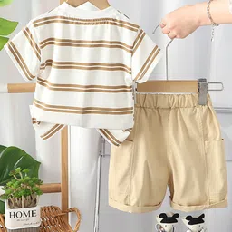 INCLUD Boys Striped Short Sleeves T-shirt With Shorts image 2