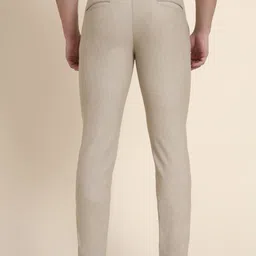 JB STUDIO Men Textured Slim Fit Formal Trousers image 3