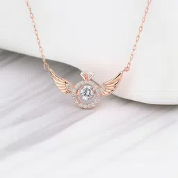 DressBerry Rose Gold-Plated Artificial Stone Studded Minimal Necklace image 1