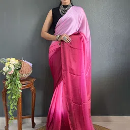 V3 FASHION STUDIO Ombre Pure Crepe Ready to Wear Saree image 1