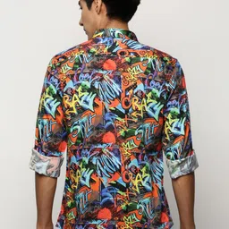 SHOWOFFFF Men Smart Slim Fit Printed Casual Shirt image 3