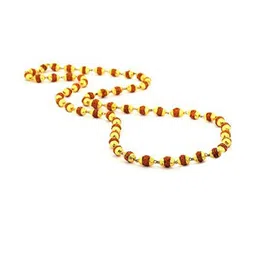 Divine souvenirs Unisex Gold-Plated Rudraksh Beaded Statement Chain image 3