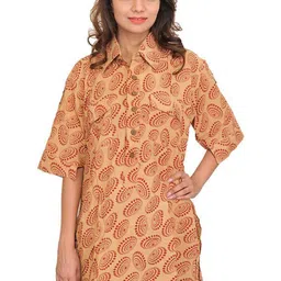 Exotic India Women Geometric Printed Daily Cotton Straight Kurta-picture-18
