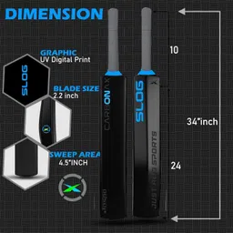 jaspo Slog Carbonax Cricket Bat -Full Size, PU Filled Plastic bat,HDPE Construction PVC/Plastic Cricket Bat For 15+ Yrs image 2