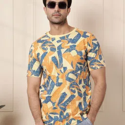 WROGN Men Floral Printed Tropical Pockets Slim Fit T-shirt-picture-25